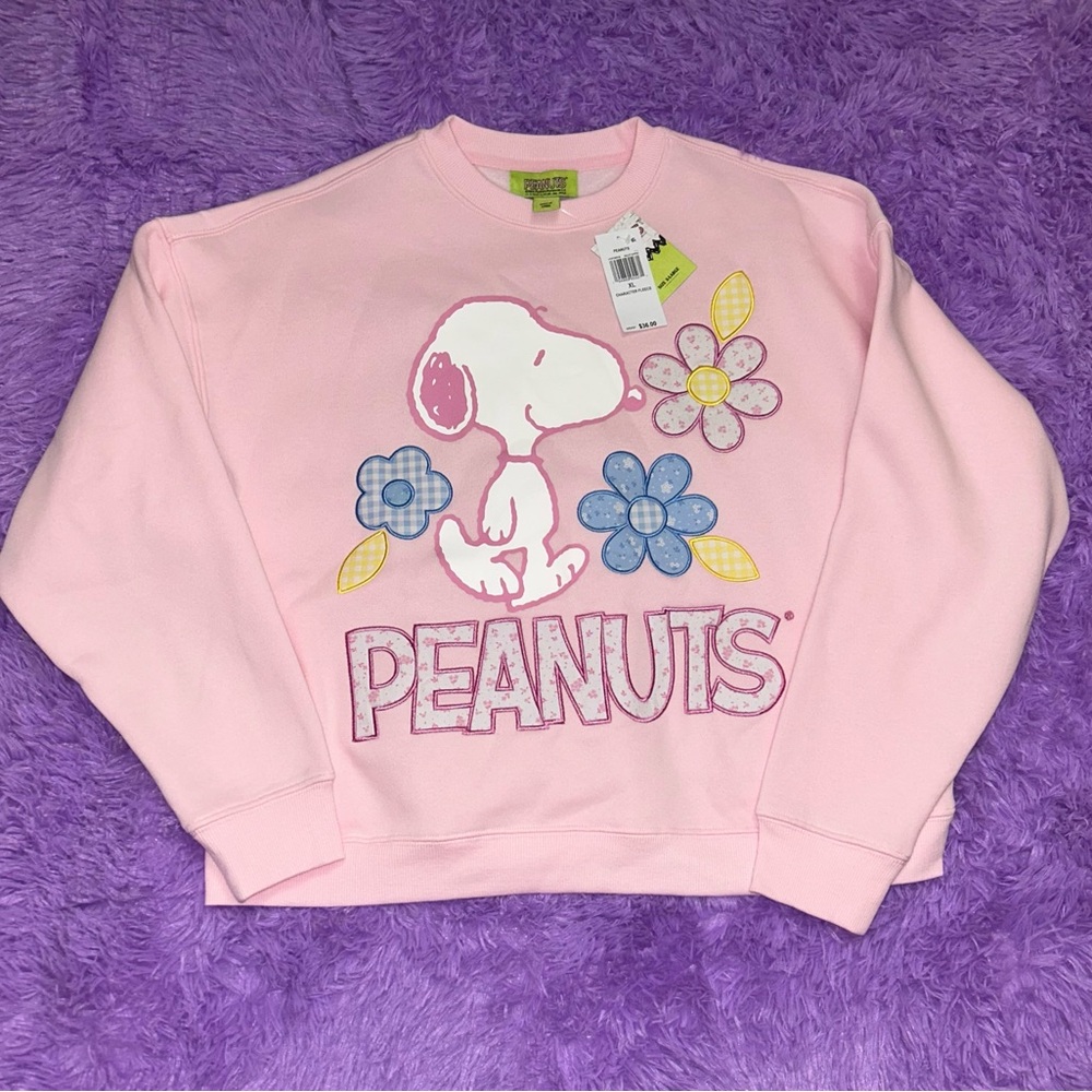 Peanuts Pink Springtime Snoopy Sweatshirt